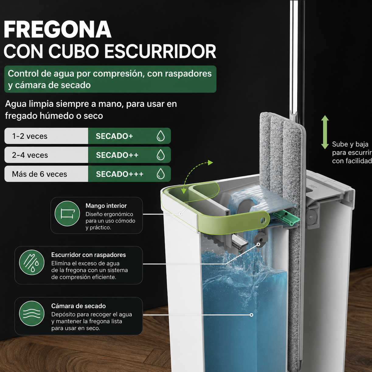 Mopa con cubo escurridor