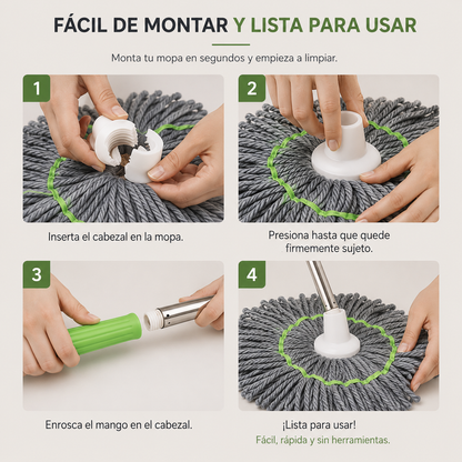 Mopa redonda autoescurrible
