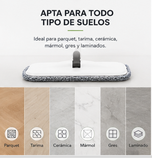 Mopa rectangular con spray