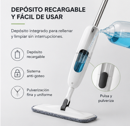 Mopa rectangular con spray